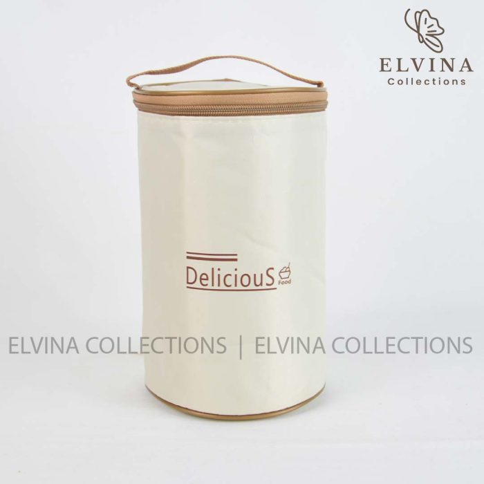 ست سه تیکه ظرف غذا استیل به همراه کیف عایق دار کد1592( لانچ باکس 3طبقه کیف دار) - Image 2