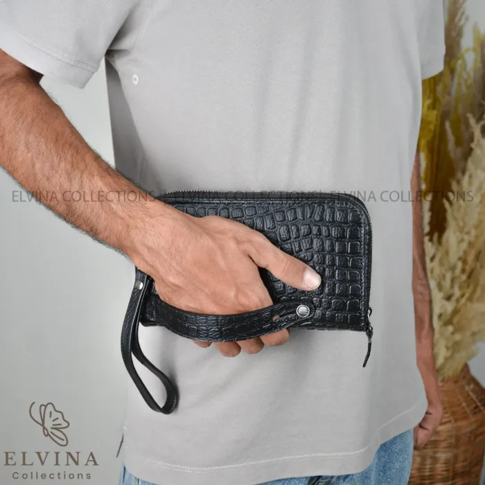 کیف پاسپورتی دستی چرم طبیعی کد 1732 طرح سنگی - Image 3