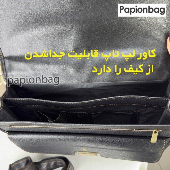 کیف اداری چرم جدید رمزدار +کاور لپ تاپ مجزا کد996 - Image 5