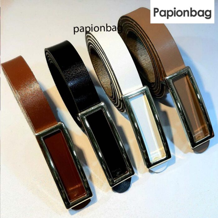 کمربند زنانه چرمی کلاسیک طرح مستطیل سگک نقره ای کد626 - Image 10