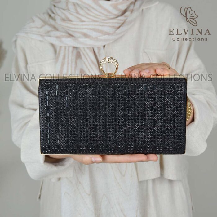کیف مجلسی زنانه انگشتری نسیم بند زنجیری - تصویر 10